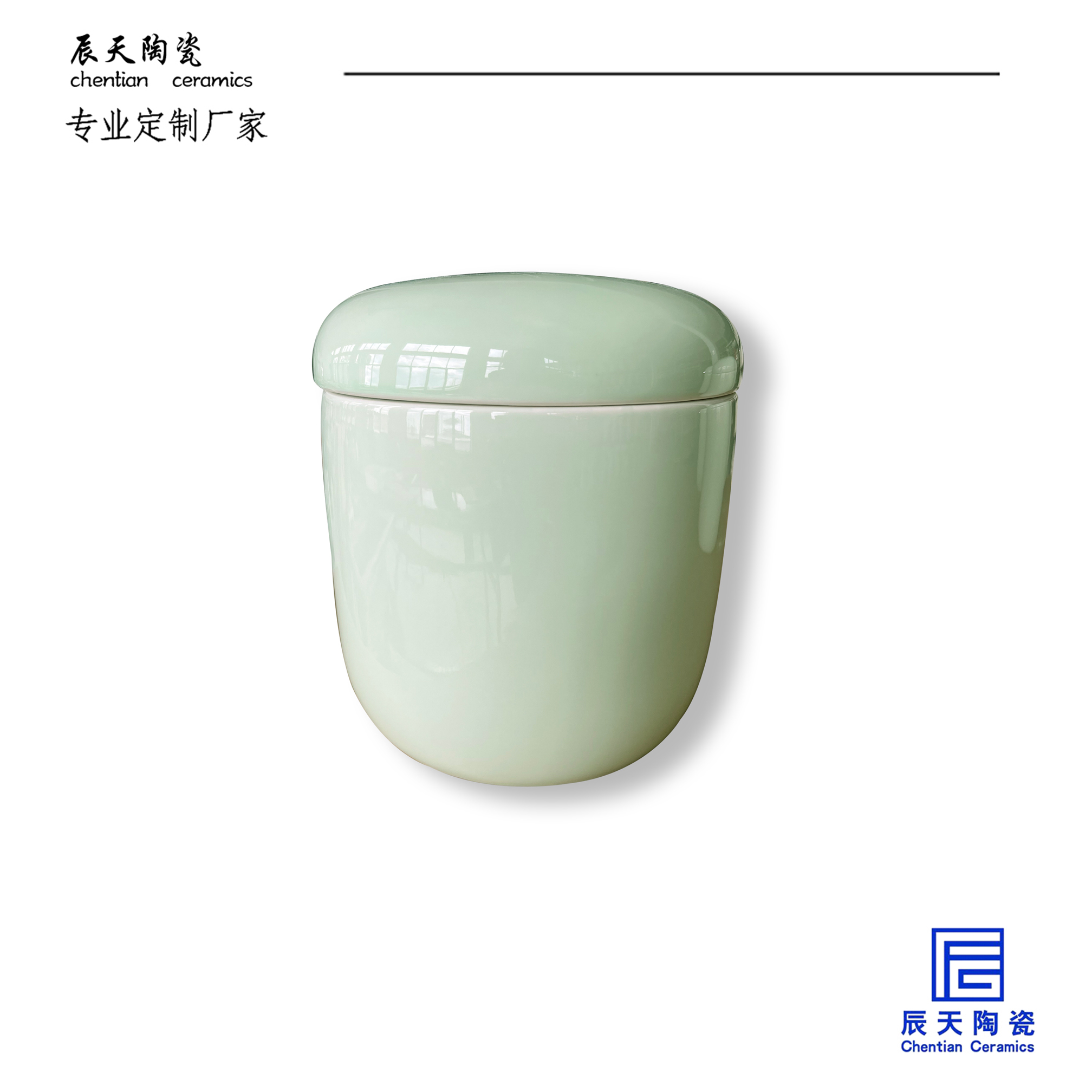 <b>客戶(hù)定制影青色陶瓷骨灰盒</b>
